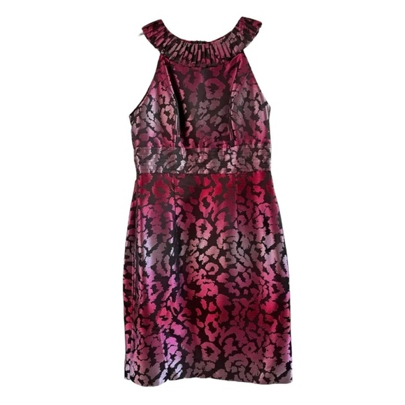 Muse Sleeveless Halter Dress with Purple Ombre Gradient Animal Print size 8 - Picture 1 of 8